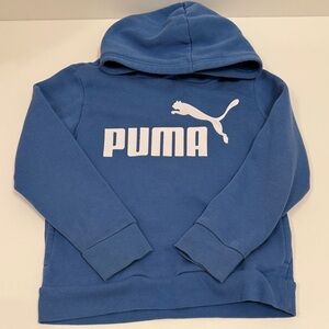PUMA Kids Hoodie in Blue with White Logo